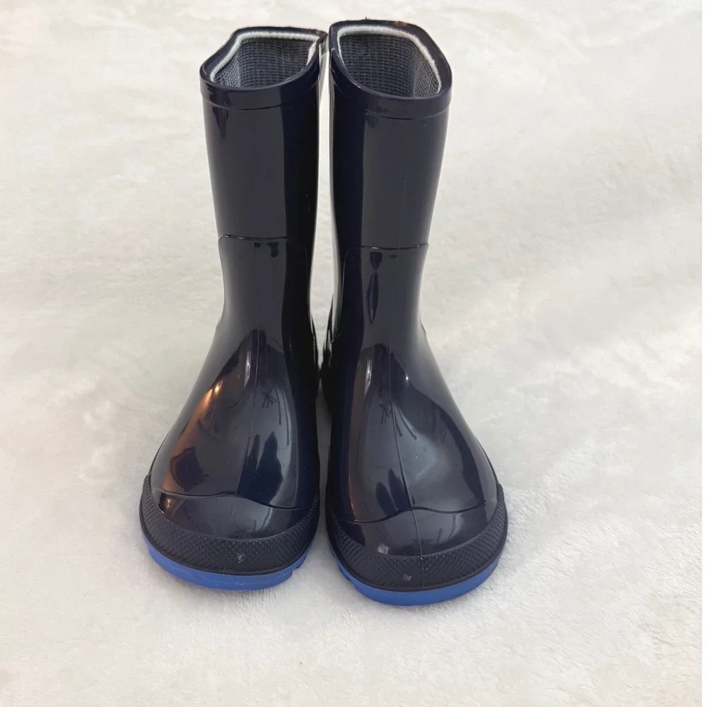 Navy Blue‎ Kids Rubber Rain Boots Made in Canada Size 7-8 Waterproof Lug Sole
